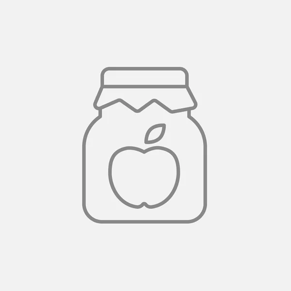 Manzana jam jar línea icono . — Vector de stock