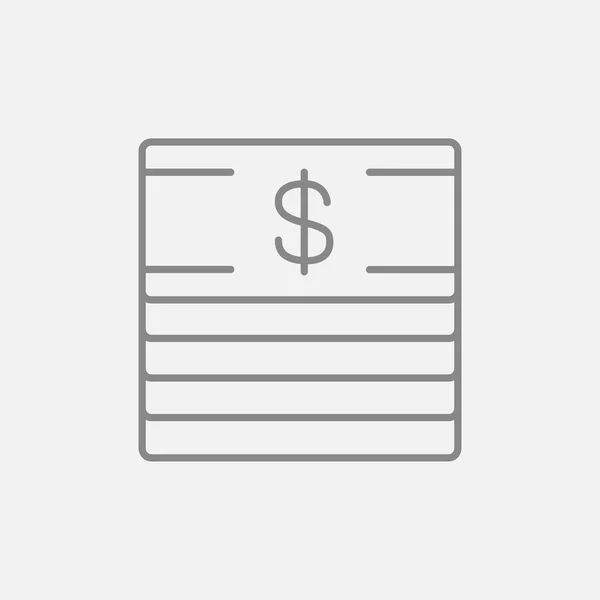 Stack of dollar bills line icon. — Stock vektor