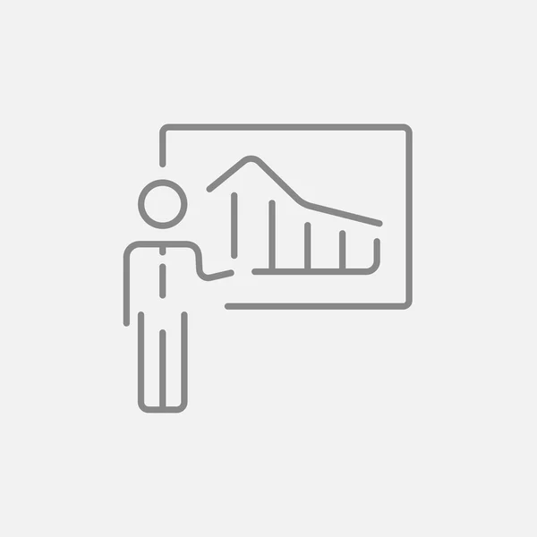 Businessman with infographic line icon. — Stock vektor