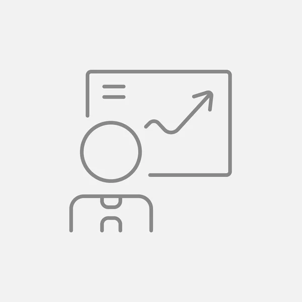 Businessman with infographic line icon. — 图库矢量图片