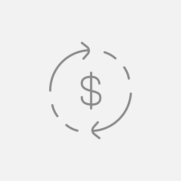 Dollar symbol with arrows line icon. — Stock vektor
