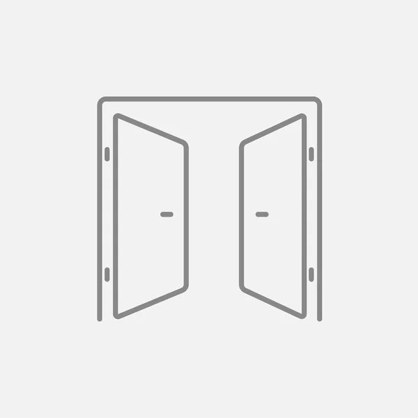 Portes ouvertes ligne icône . — Image vectorielle