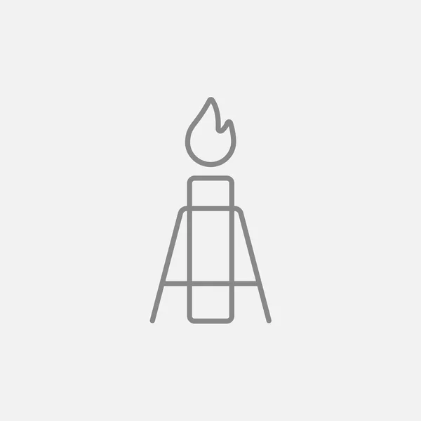 Gas flare line ikon . – Stock-vektor