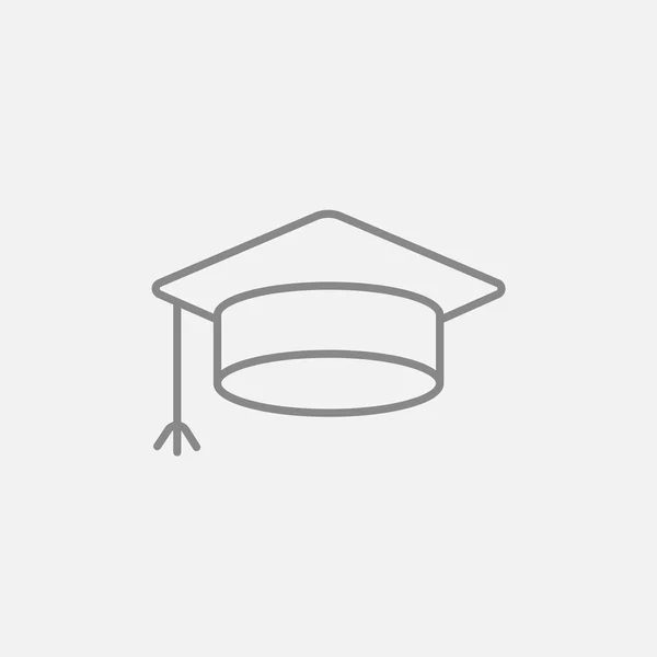 Graduation cap lijn pictogram. — Stockvector