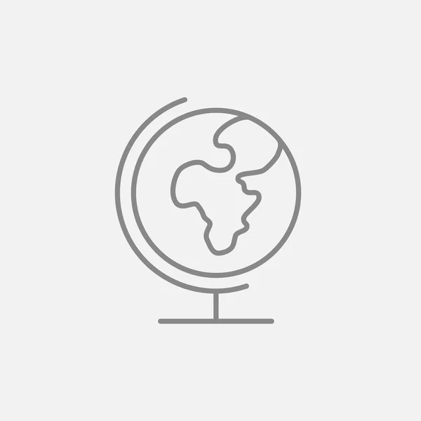 Mundo globo en stand line icono . — Vector de stock