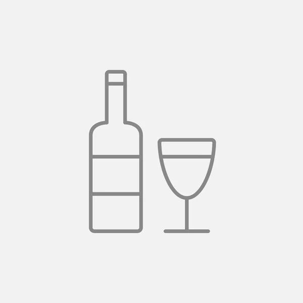 Ícone de garrafa de linha de vinho . — Vetor de Stock