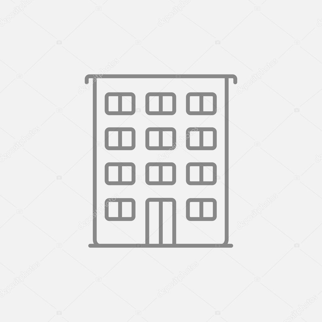 Residential building line icon.