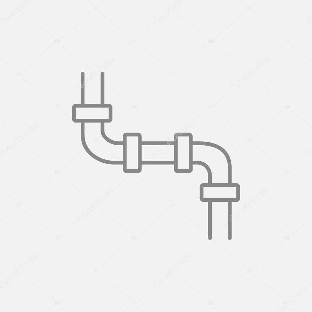 Water pipeline line icon.
