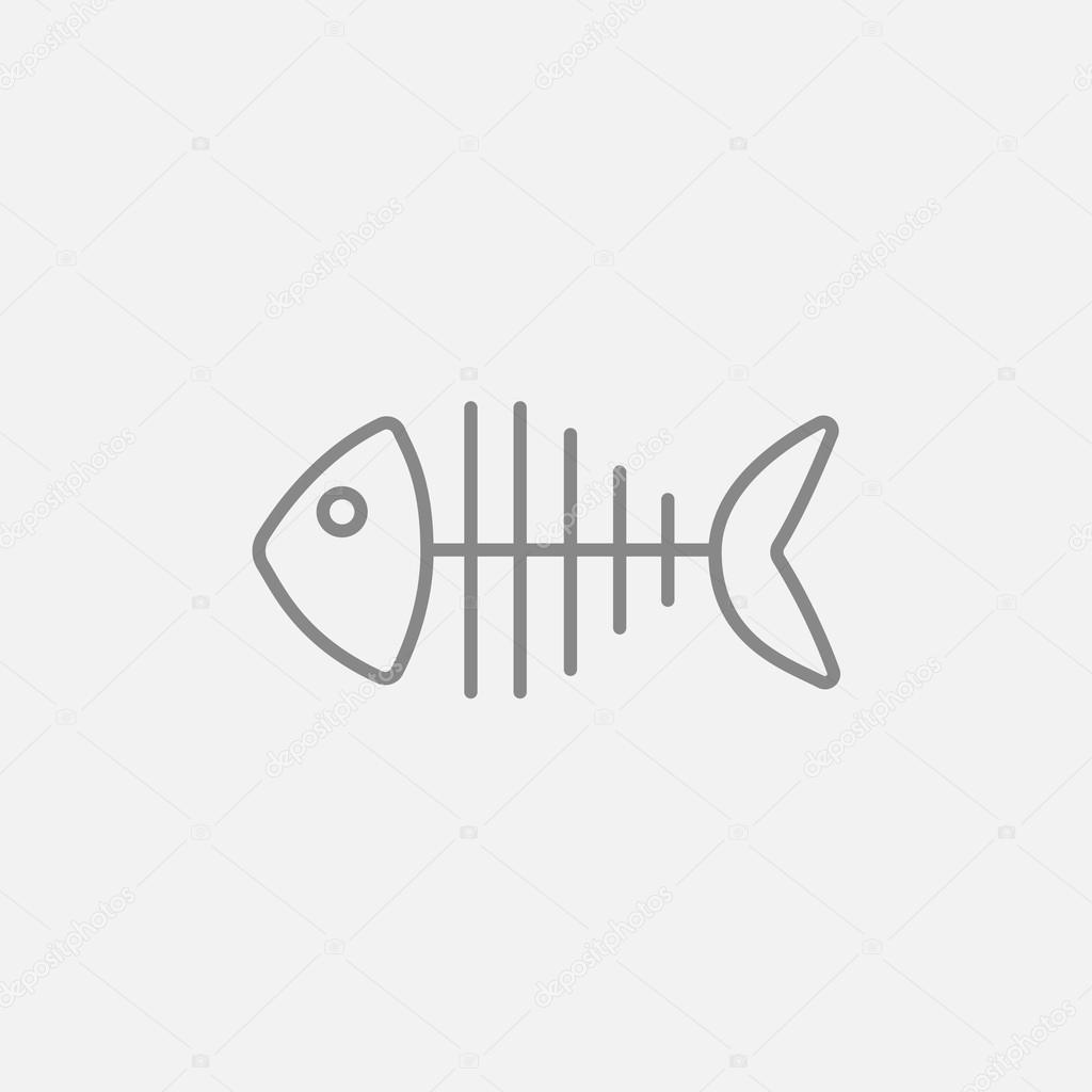 Fish skeleton line icon.