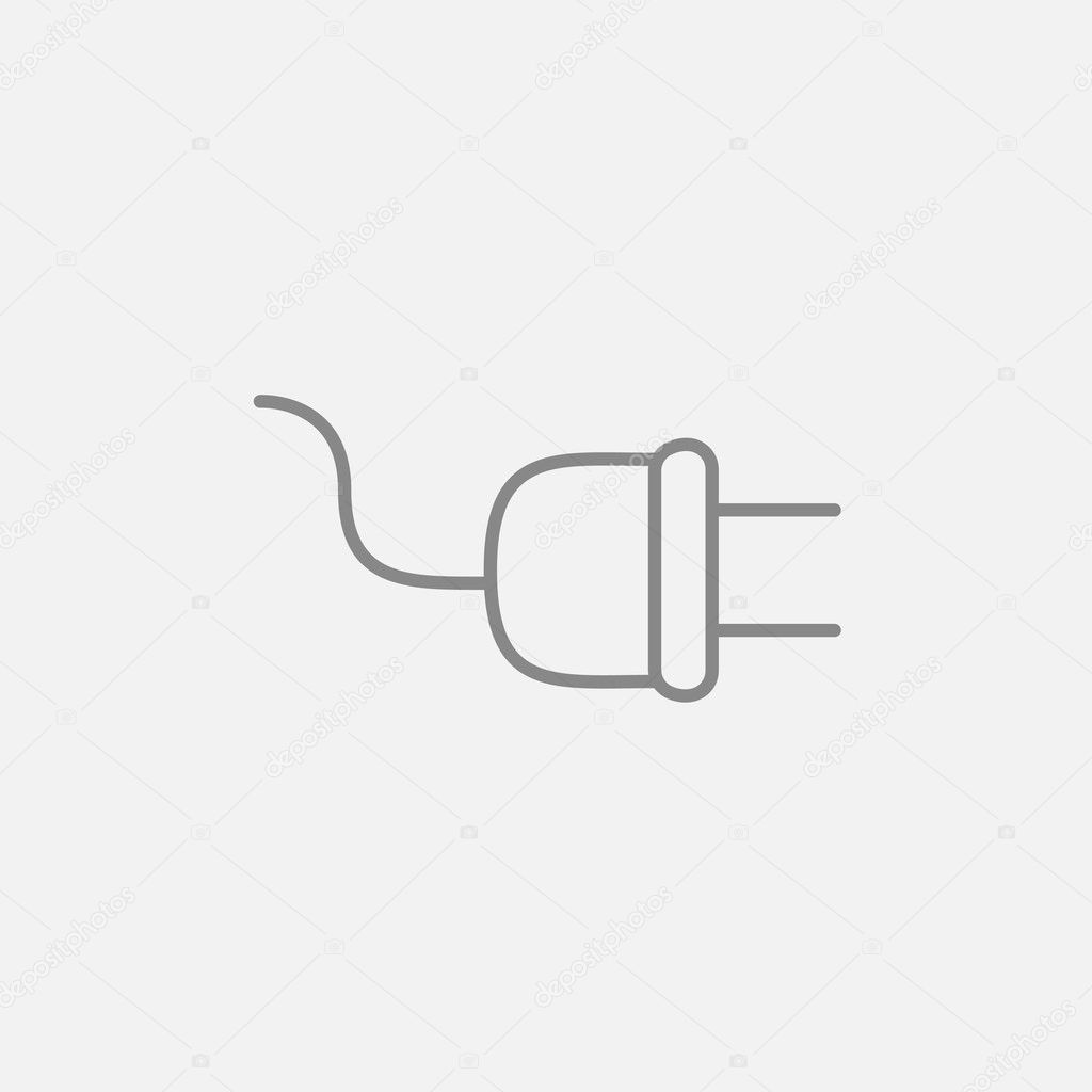 Plug line icon.