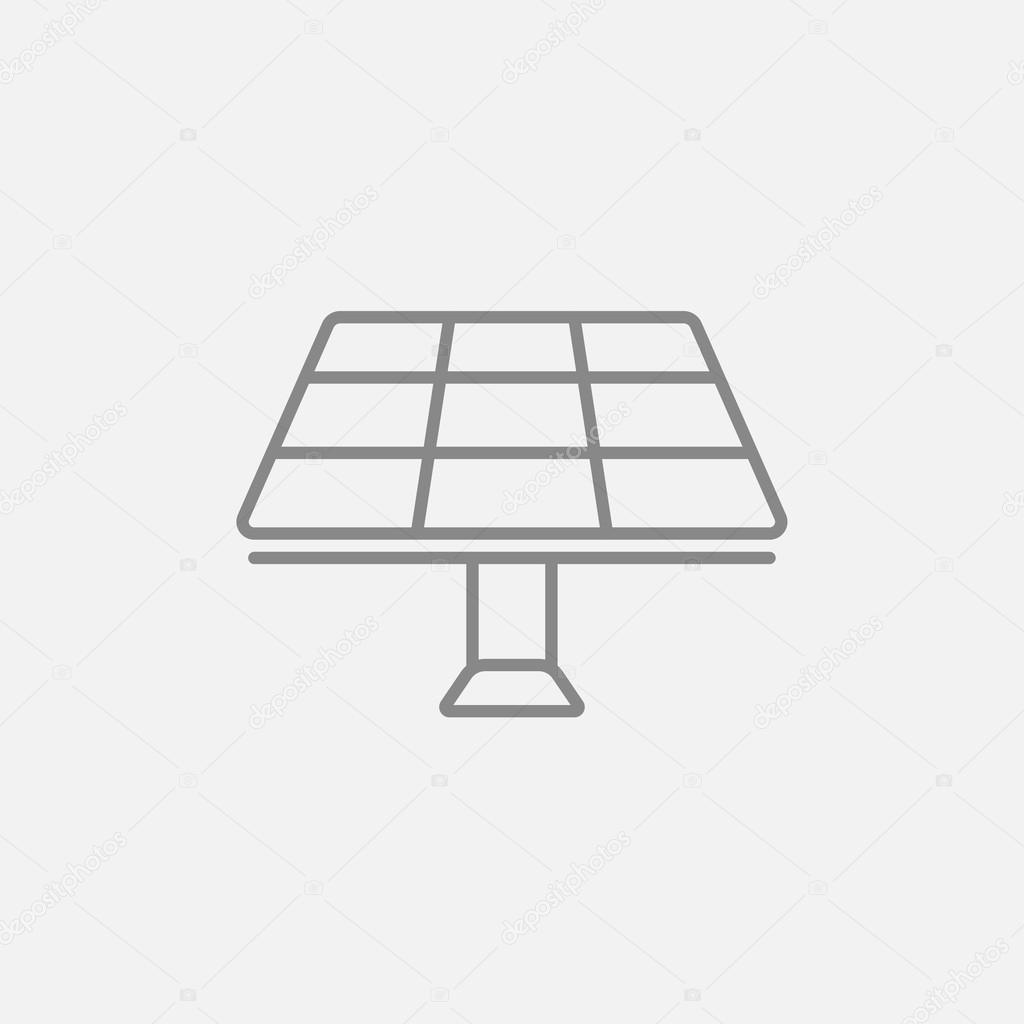 Solar panel line icon.