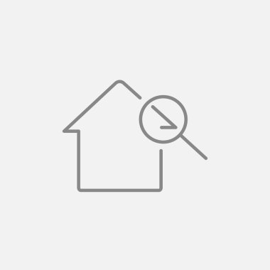 Ev ve Büyüteç camı satırı simgesi.