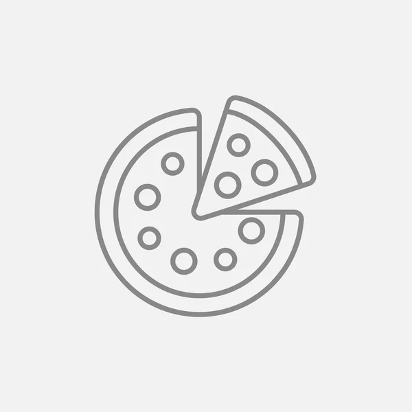 Целая пицца с иконкой линии ломтика . — стоковый вектор