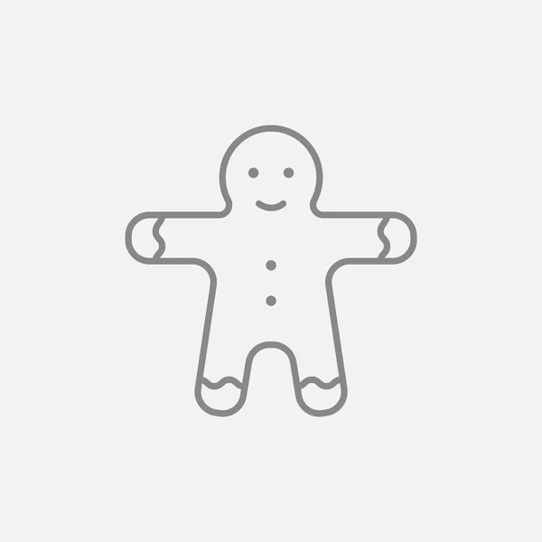Gingerbread Uomo icona della linea. — Vettoriale Stock