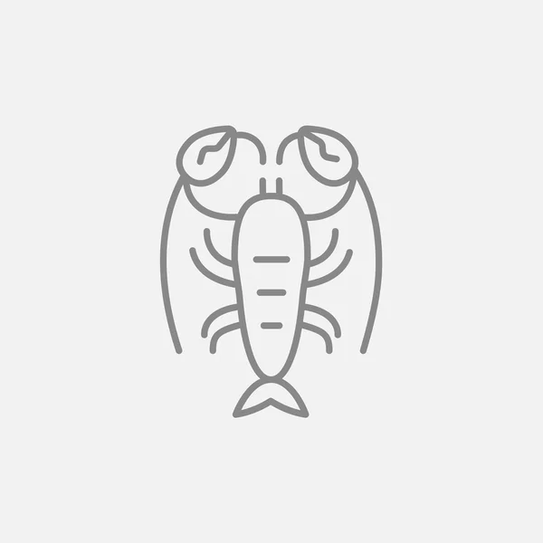 Icône de ligne de homard . — Image vectorielle
