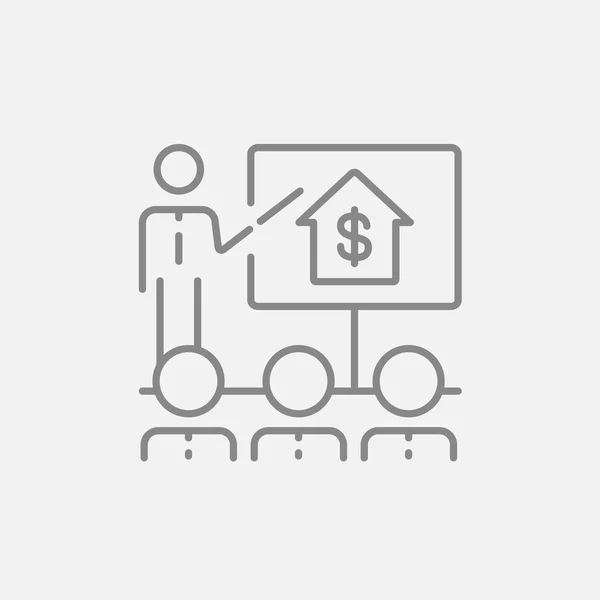 Real estate training line icon. — Stock Vector