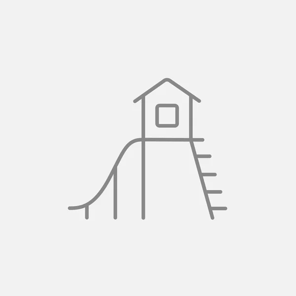 Playhouse with slide line icon. — Stock Illustration Playhouse with slide line icon. Stock Illustration