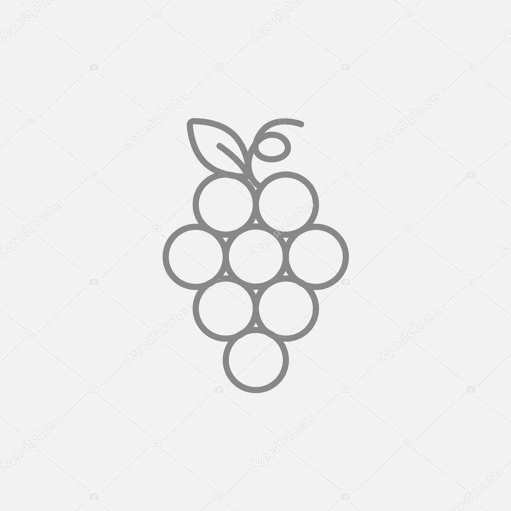 Bunch of grapes line icon.