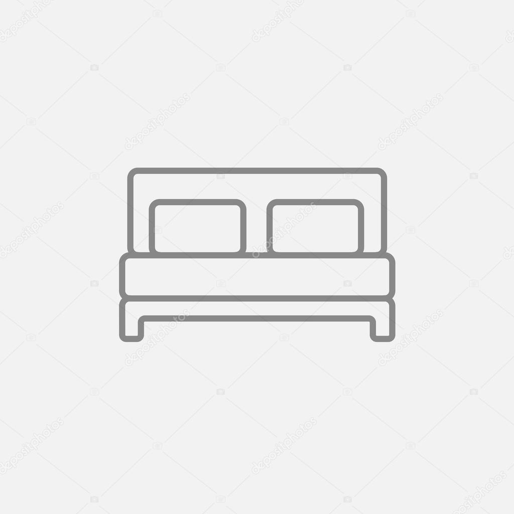 Double bed line icon.
