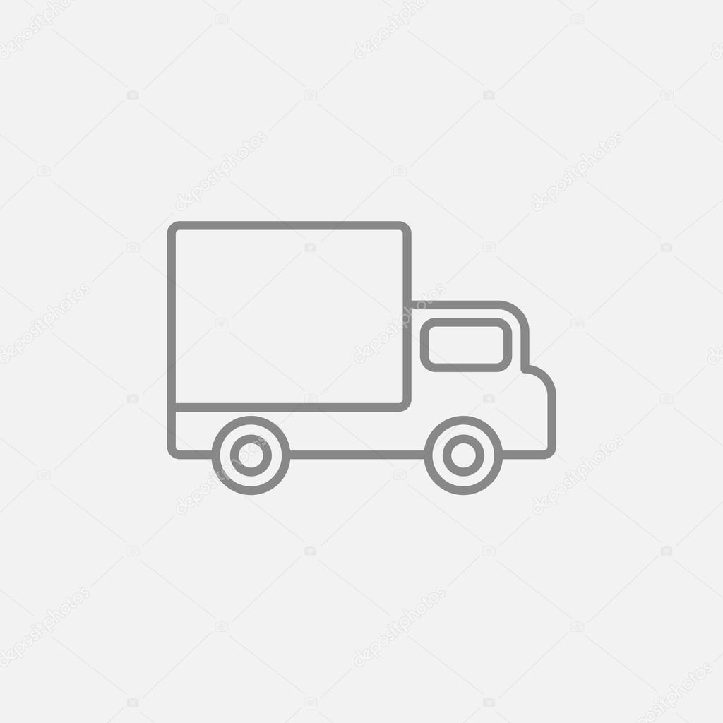 Delivery van line icon.