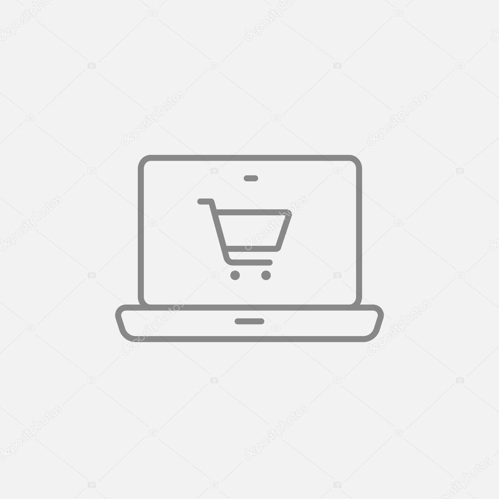 Online shopping line icon.