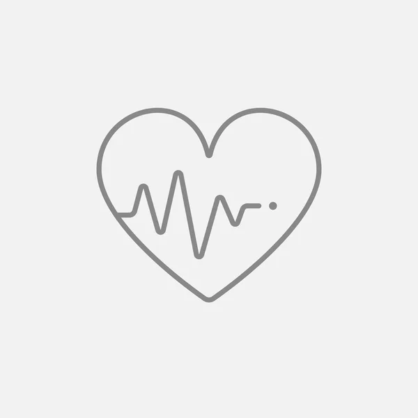 Coração com ícone de linha de cardiograma . — Vetor de Stock
