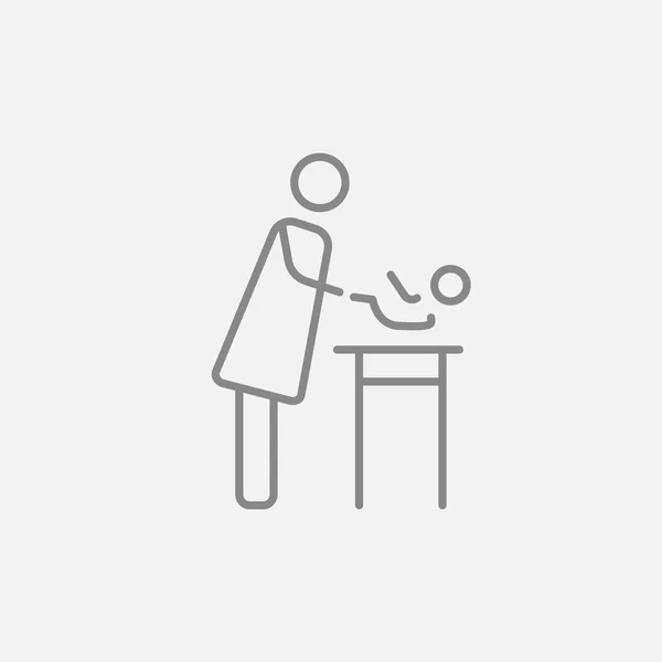 Μητέρα, τη φροντίδα των μωρών γραμμή εικονίδιο. — Διανυσματικό Αρχείο