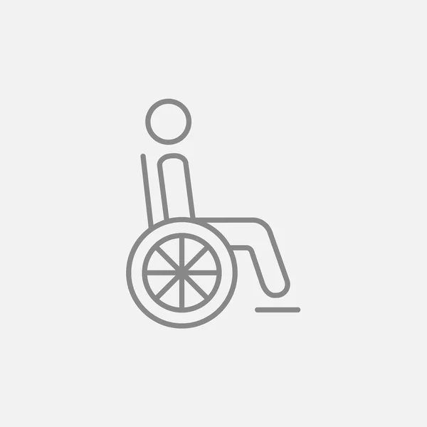 Icono de línea de persona discapacitada. — Vector de stock