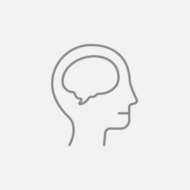 İnsan kafası ile beyin satırı simgesi.