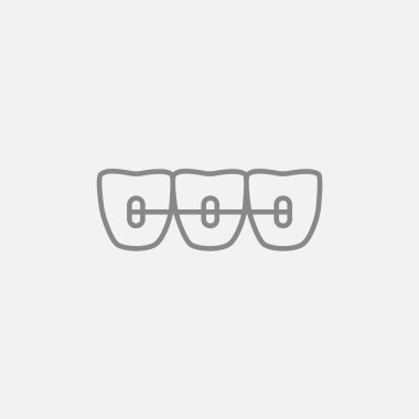 Ortodontik diş telleri satırı simgesi.