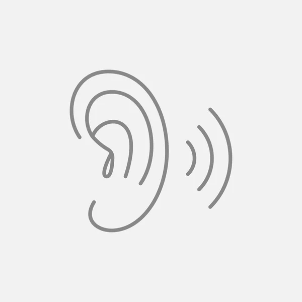 人間の耳の線アイコン. — ストックベクタ
