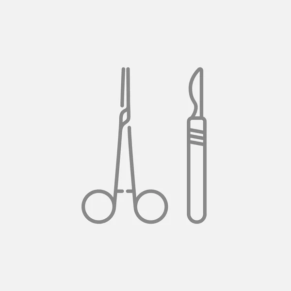 Chirurgische instrumenten lijn pictogram. — Stockvector