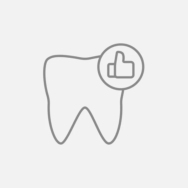 Ícone de linha de dente saudável . — Vetor de Stock