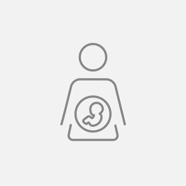 Bebê feto na mãe útero linha ícone . —  Vetores de Stock