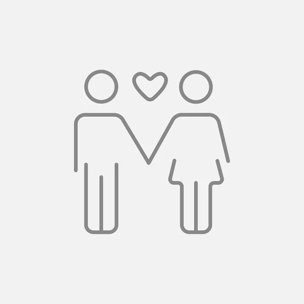 Couple in love line icon. — Stock Vector