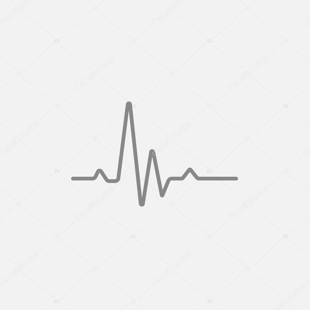 Hheart beat cardiogram line icon.