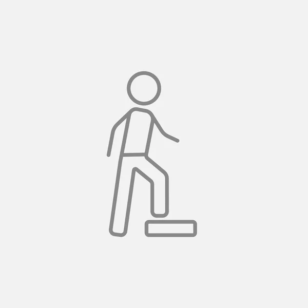 Homme faisant étape ligne d'exercice icône . — Image vectorielle