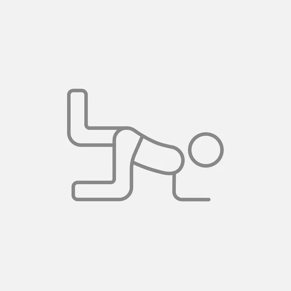 Man exercising buttocks line icon. — Stock Vector