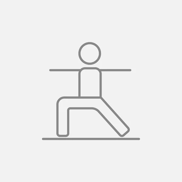 Homme pratiquant l'icône de ligne de yoga . — Image vectorielle
