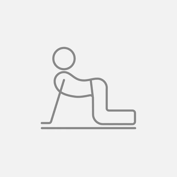 Man practicing yoga line icon. — Stock Vector