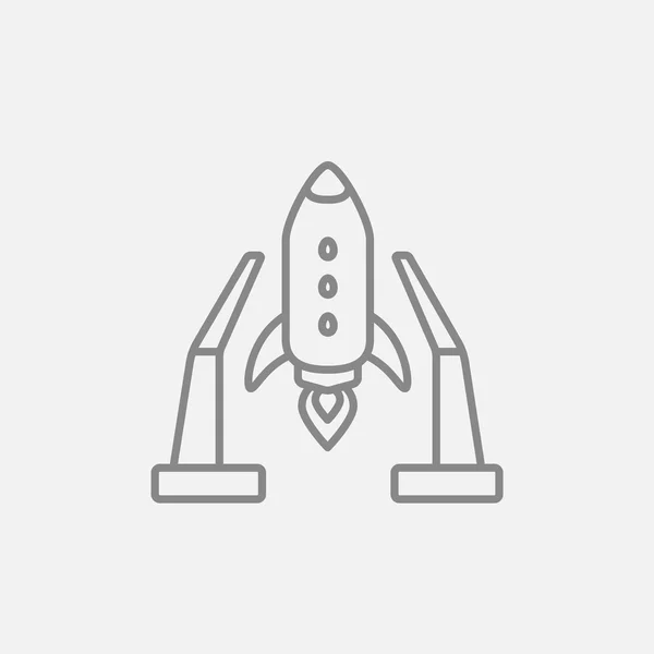 Space Shuttle auf dem Startplatz. — Stockvektor