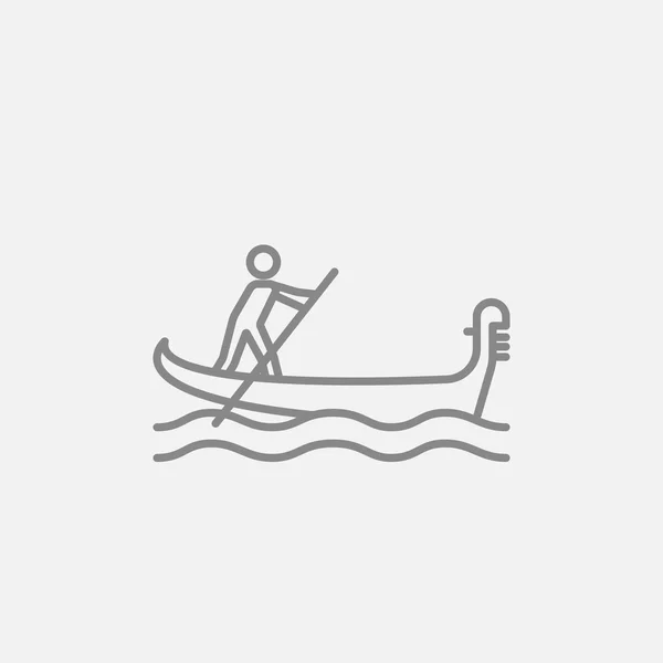 Voilier bateau à rames icône de ligne . — Image vectorielle