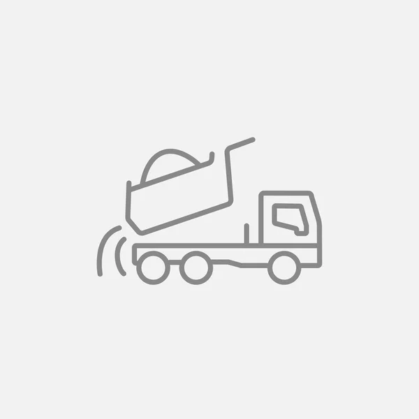 Dump truck lijn pictogram. — Stockvector