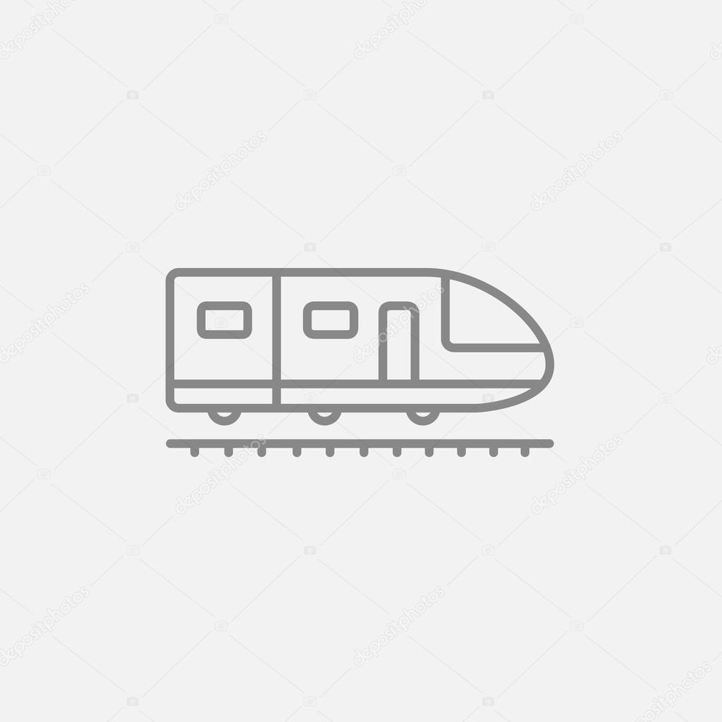 Modern high speed train line icon.