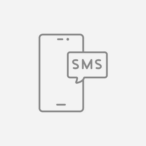 Smartphone con icono de línea de mensaje . — Vector de stock