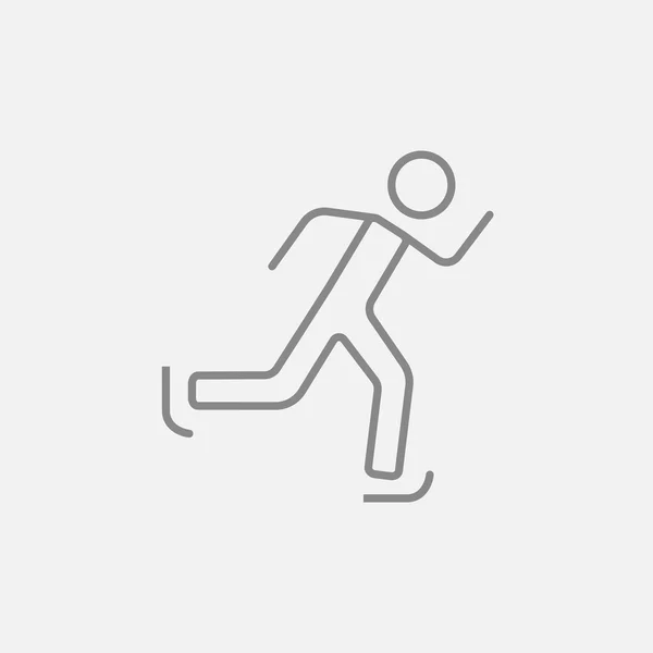 Speed skating line icon. — Stock Vector