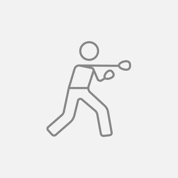Icône de ligne boxer masculin . — Image vectorielle