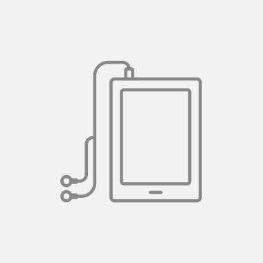 Kulaklık satırı simgesi ile tablet.