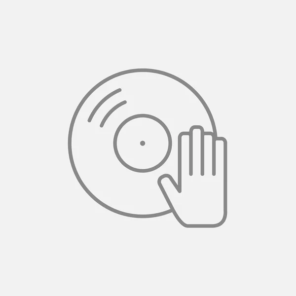 Disco con icono de línea de mano dj . — Archivo Imágenes Vectoriales