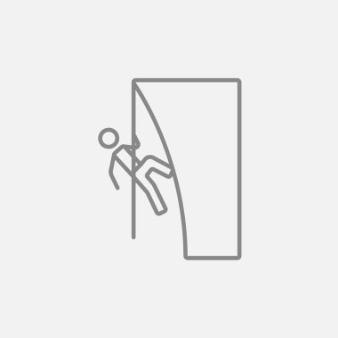 Rock climber line icon. vector